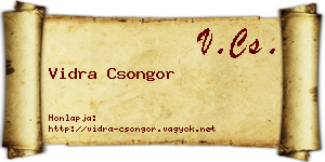 Vidra Csongor névjegykártya